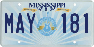 MS license plate MAY181