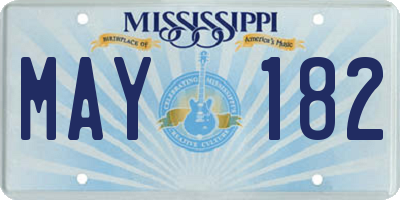 MS license plate MAY182