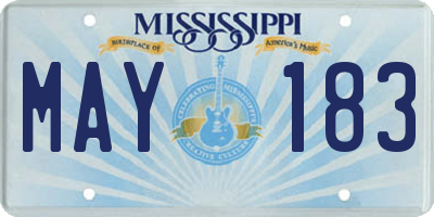MS license plate MAY183