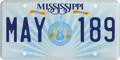 MS license plate MAY189