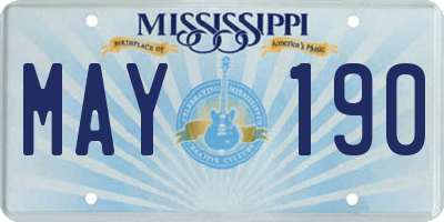 MS license plate MAY190