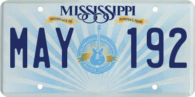 MS license plate MAY192