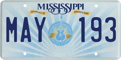 MS license plate MAY193