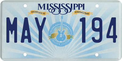 MS license plate MAY194