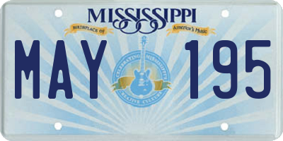 MS license plate MAY195