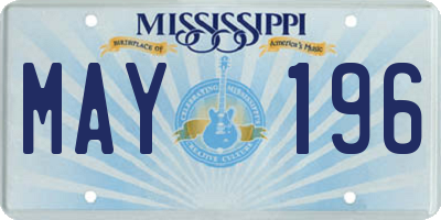 MS license plate MAY196