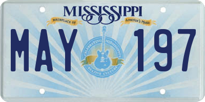 MS license plate MAY197