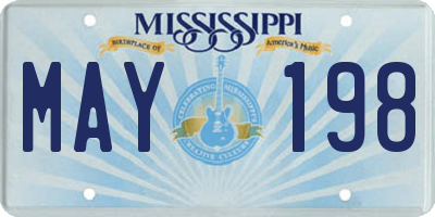 MS license plate MAY198