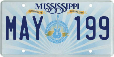 MS license plate MAY199