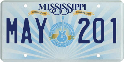 MS license plate MAY201