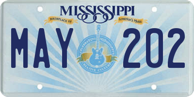 MS license plate MAY202