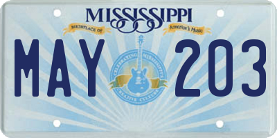 MS license plate MAY203