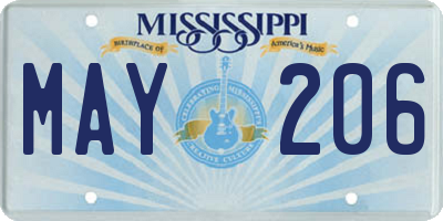 MS license plate MAY206