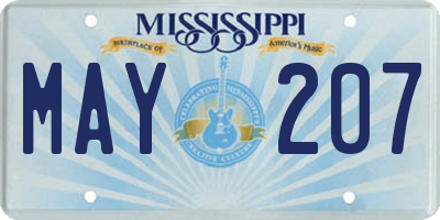 MS license plate MAY207