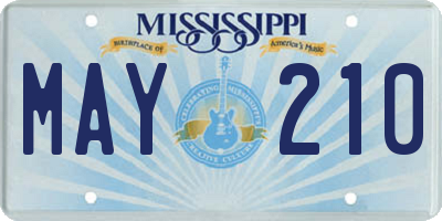 MS license plate MAY210