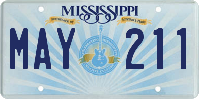 MS license plate MAY211