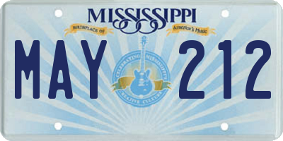 MS license plate MAY212