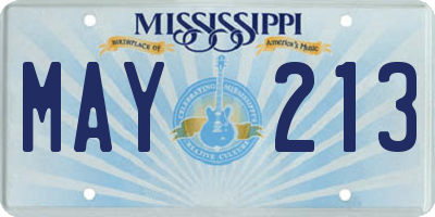 MS license plate MAY213