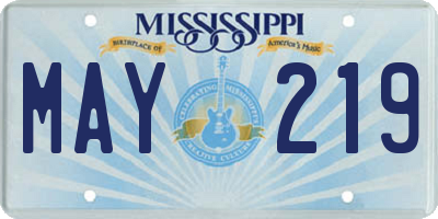 MS license plate MAY219