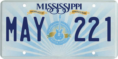 MS license plate MAY221