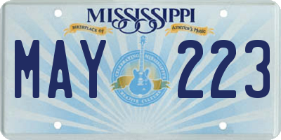 MS license plate MAY223