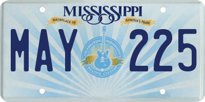 MS license plate MAY225