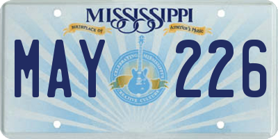 MS license plate MAY226