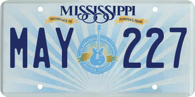 MS license plate MAY227