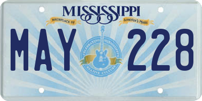 MS license plate MAY228