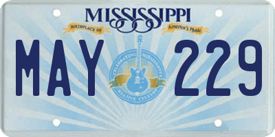 MS license plate MAY229