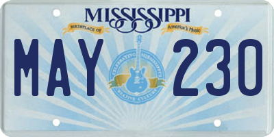 MS license plate MAY230