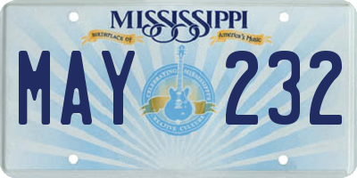 MS license plate MAY232