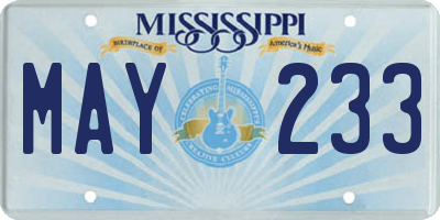 MS license plate MAY233