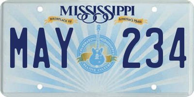 MS license plate MAY234