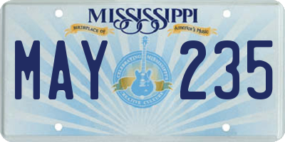 MS license plate MAY235