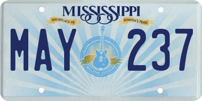 MS license plate MAY237