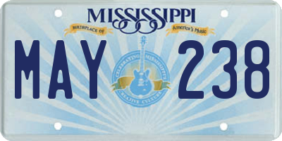 MS license plate MAY238