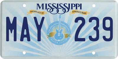 MS license plate MAY239