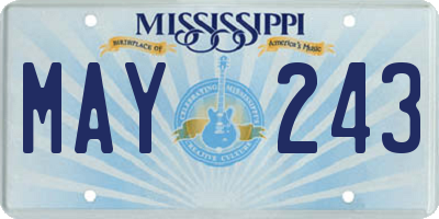 MS license plate MAY243