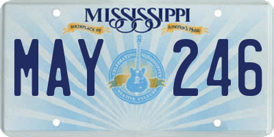 MS license plate MAY246