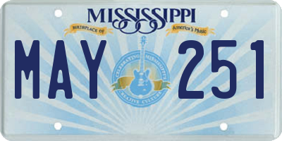 MS license plate MAY251
