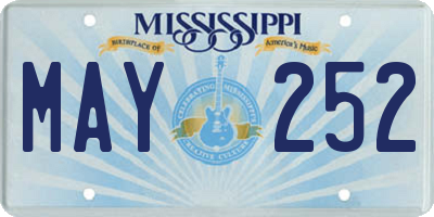 MS license plate MAY252