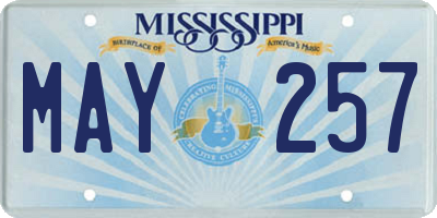 MS license plate MAY257