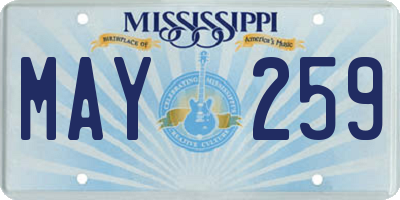 MS license plate MAY259