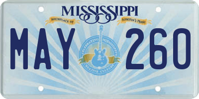MS license plate MAY260