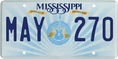 MS license plate MAY270