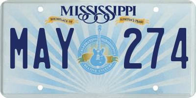 MS license plate MAY274