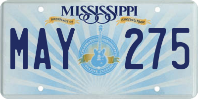 MS license plate MAY275