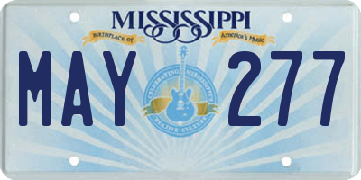 MS license plate MAY277
