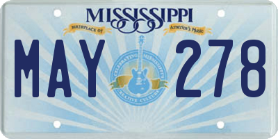 MS license plate MAY278